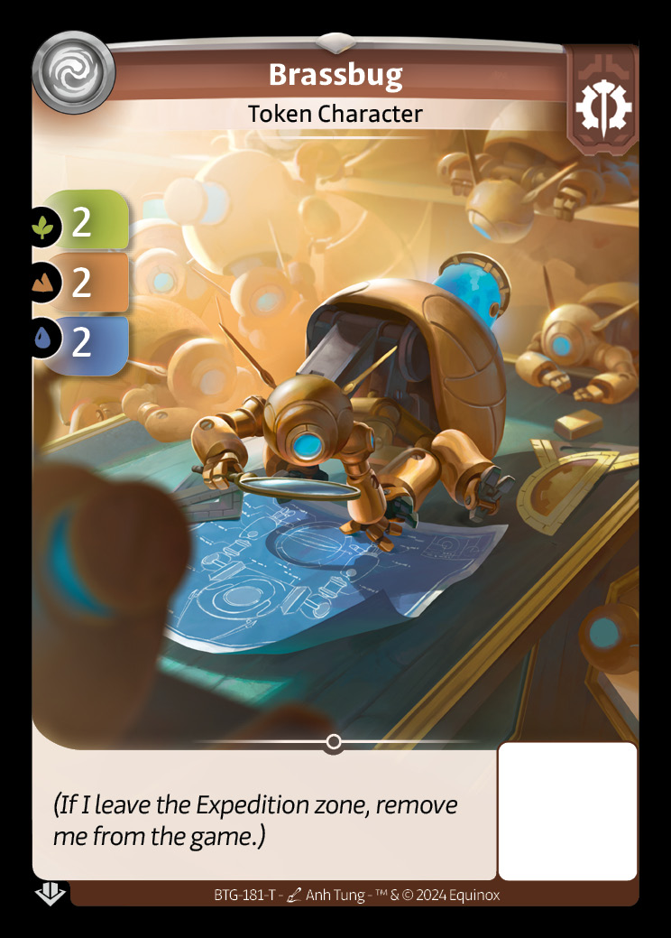 A Brassbug card with the promo art